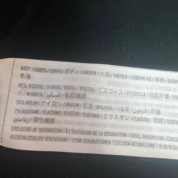 Abercrombie & Fitch Black Rib Knit Long Sleeve Square Neck Crop Sweater Top XL - Picture 4 of 4